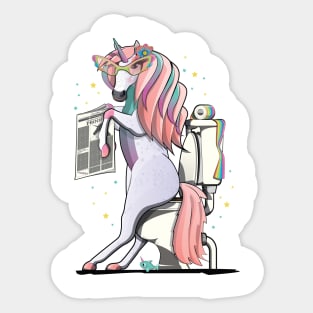 Unicorn on the Toilet Sticker